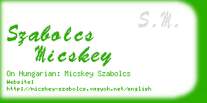 szabolcs micskey business card